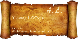 Alexay Lívia névjegykártya